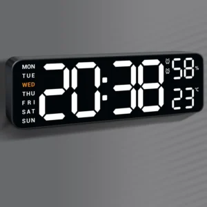 10" Digital Wall Mount Clock: Dual Alarm Wall Mount Decor Clock For Living Room Classroom Office Desk, House Warming Gifts New Home Decor, White
