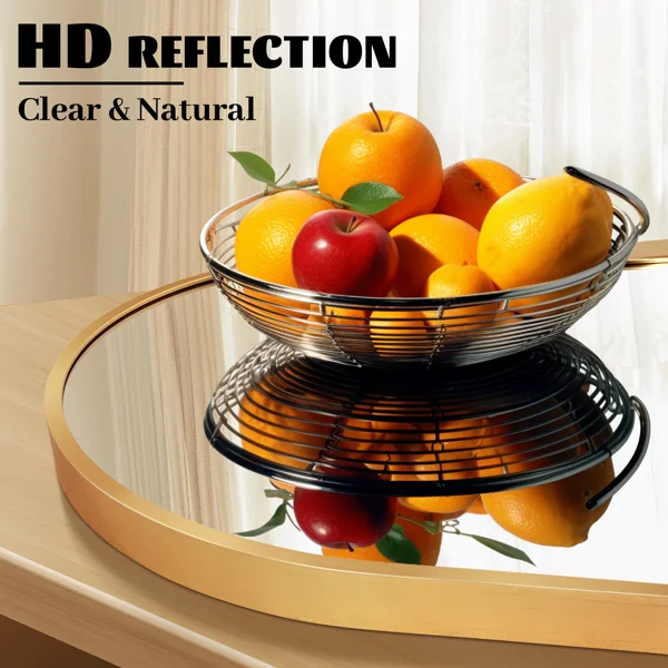 Modern Asymmetrical Wall Mirror with Aluminum Frame - Unique Geometric Design for Living Room, Bedroom, or Entryway - Image 3